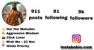 250+ Best Kattar Hindu Instagram Bio |  Stylish, Cool, and Attitude