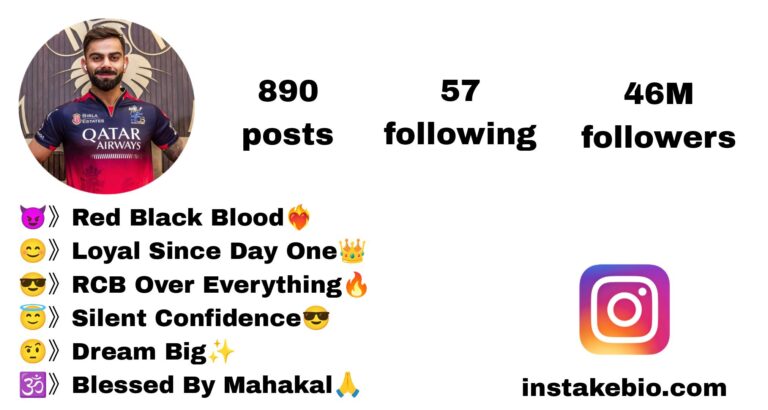 Best 100+ Rcb Bio For Instagram List